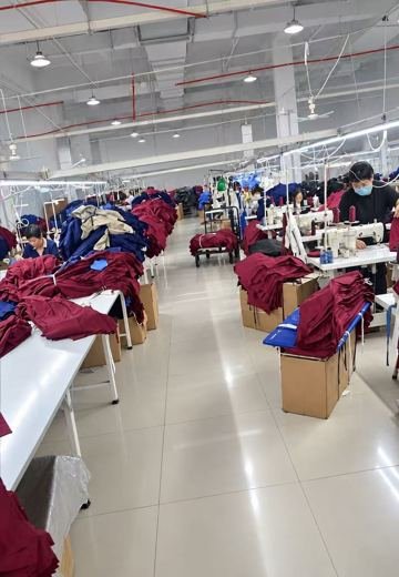 Sewing production lines with bundled garments