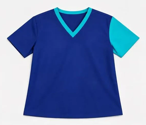 Contrast V-Neck Scrub Top — Scrubs — TC
