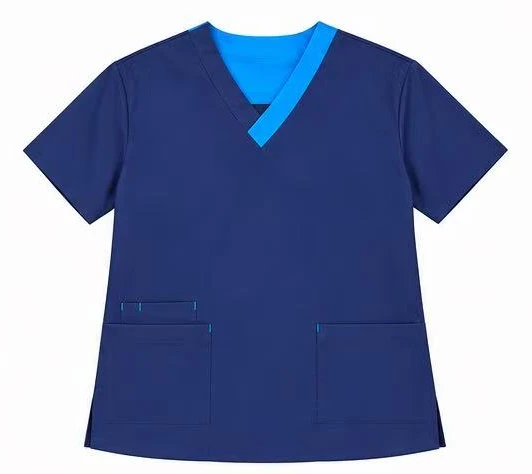 Contrast Collar Scrub Top — Scrubs — CVC Spandex