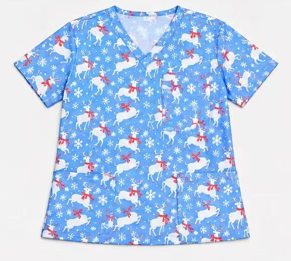 Printed Scrub Top — Scrubs — CVC Spandex