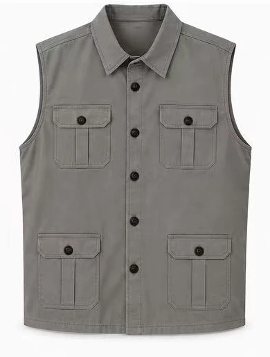Sleeveless Multi-Pocket Shirt — Work Shirts