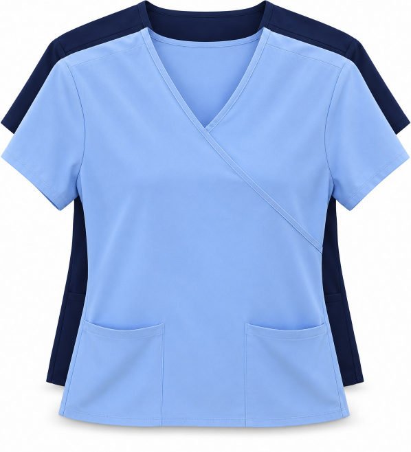 Two-Tone Panel Scrub Top — Scrubs — Poly Spandex